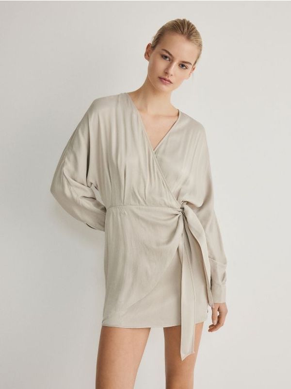 Reserved Reserved - Mini haljina na vezanje - boja kože