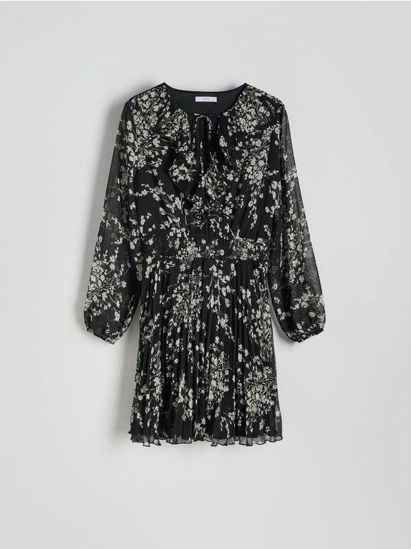 Reserved Reserved - Mini haljina s uzorkom - crno