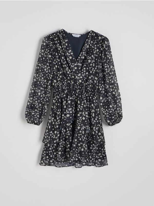 Reserved Reserved - Mini haljina s uzorkom - crno