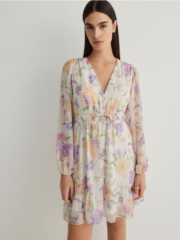 Reserved Reserved - Mini haljina s uzorkom - pastelnoružičasto