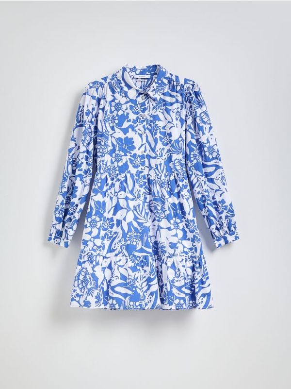 Reserved Reserved - Mini haljina s uzorkom - plava