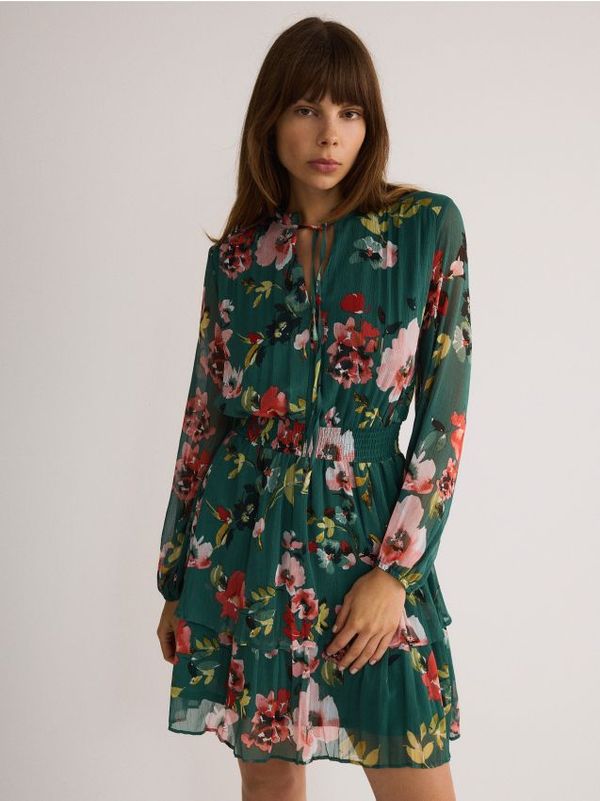 Reserved Reserved - Mini haljina s uzorkom - zelena