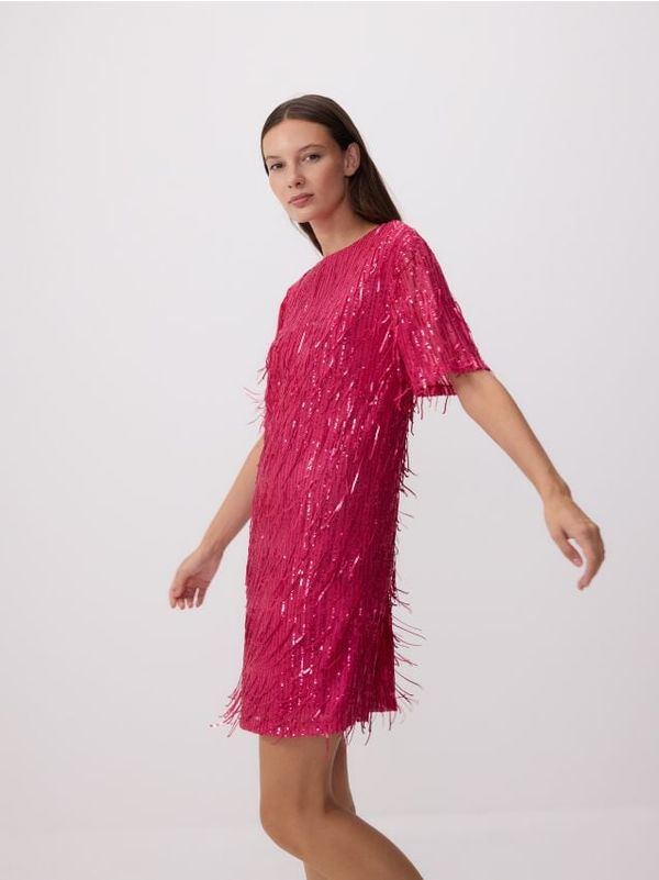 Reserved Reserved - Mini haljina sa šljokicama - boja fuksije