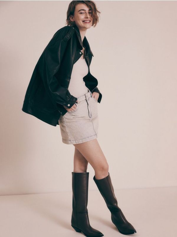 Reserved Reserved - Mini suknja od trapera - plava