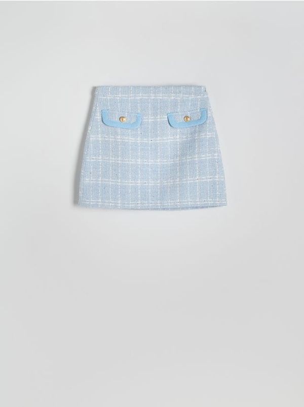 Reserved Reserved - Mini suknja od tvida - svjetloplavo