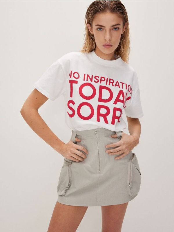 Reserved Reserved - Mini suknja s džepovima - light grey