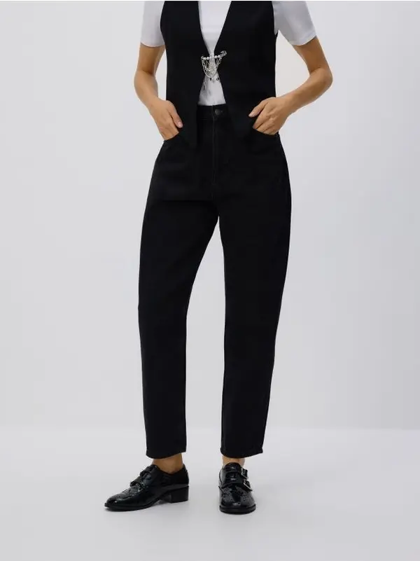 Reserved Reserved - Mom fit traperice - crno