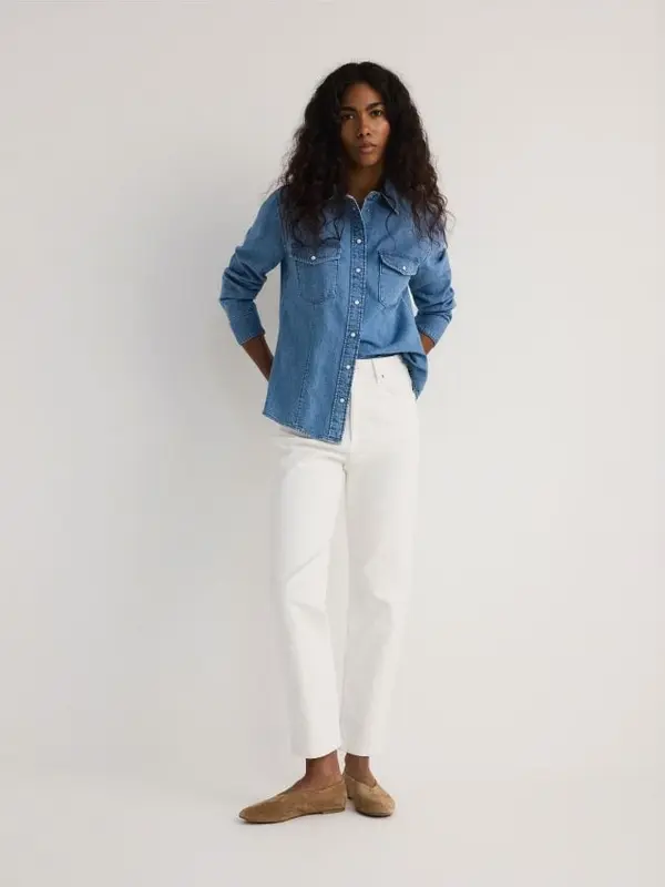 Reserved Reserved - Mom fit traperice - krem