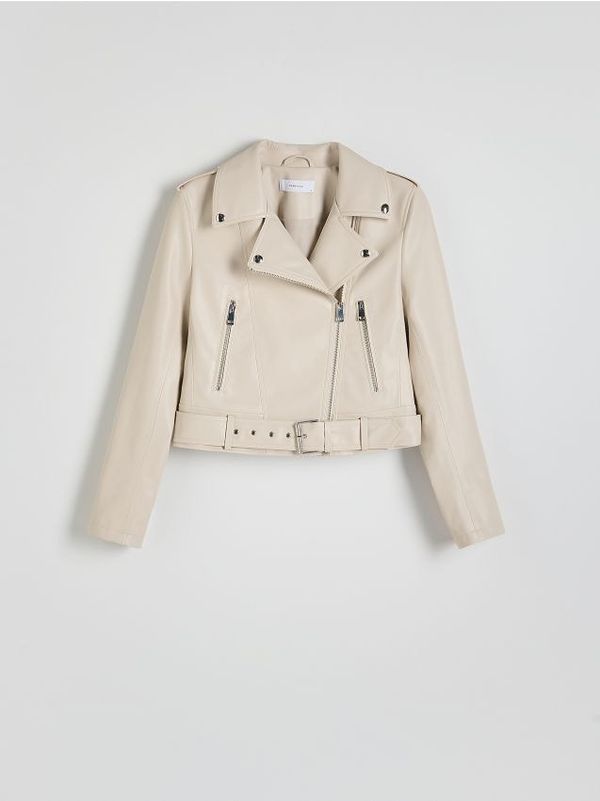 Reserved Reserved - Motoristička jakna od umjetne kože - boja kože