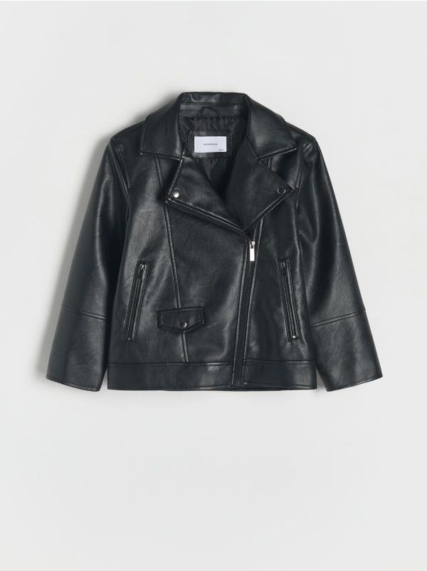 Reserved Reserved - Motoristička jakna od umjetne kože - crno