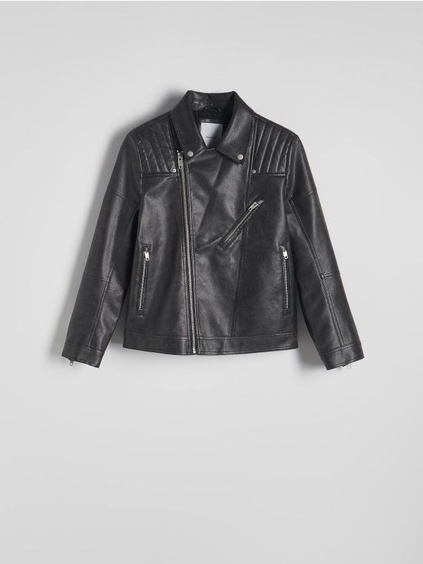 Reserved Reserved - Motoristička jakna od umjetne kože - crno