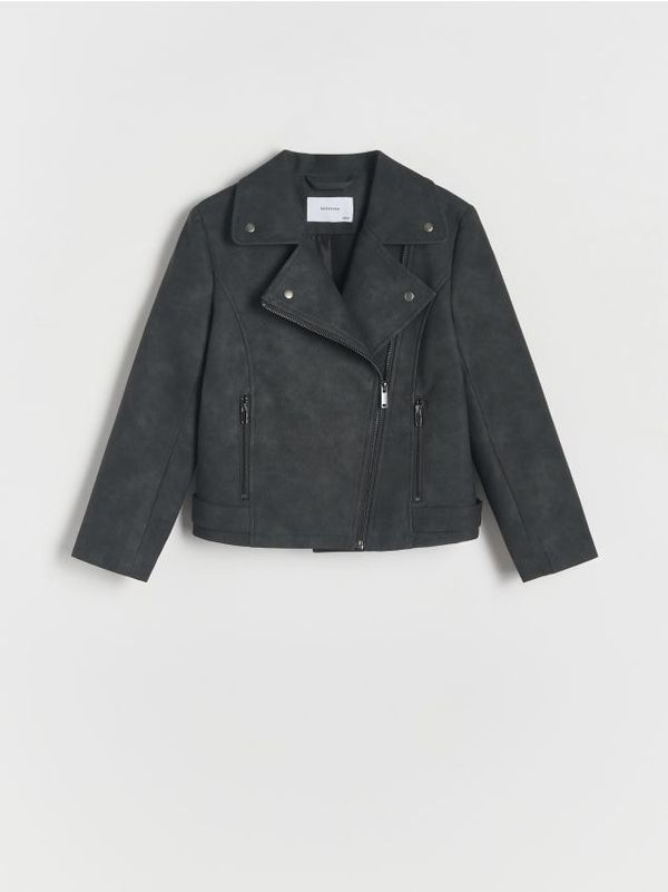 Reserved Reserved - Motoristička jakna od umjetne kože - crno