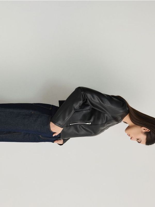 Reserved Reserved - Motoristička jakna od umjetne kože - crno