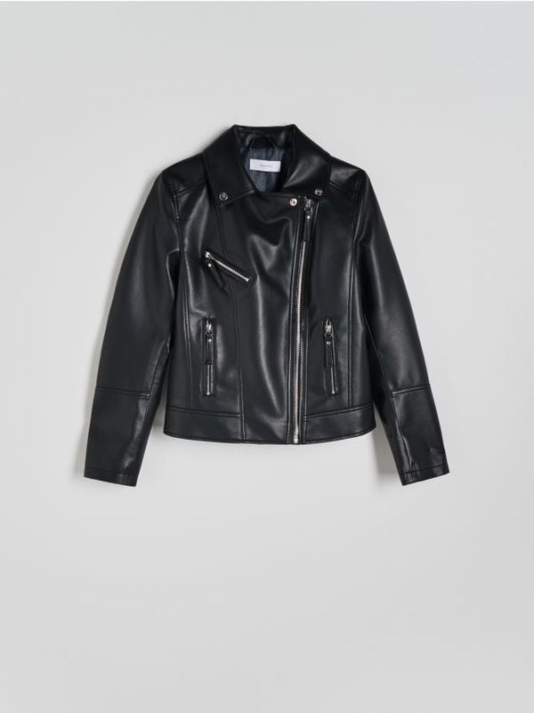 Reserved Reserved - Motoristička jakna od umjetne kože - crno