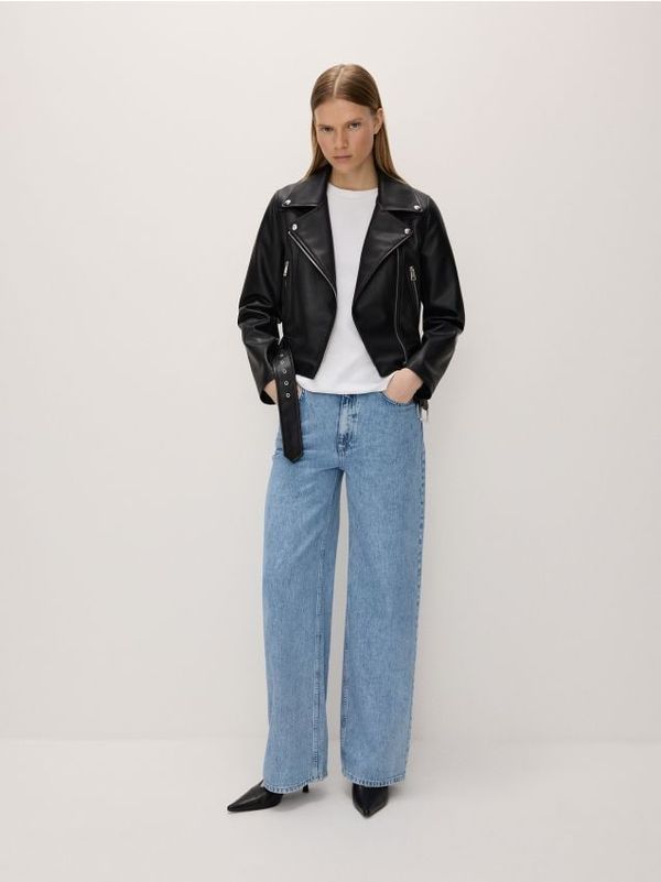 Reserved Reserved - Motoristička jakna od umjetne kože - crno