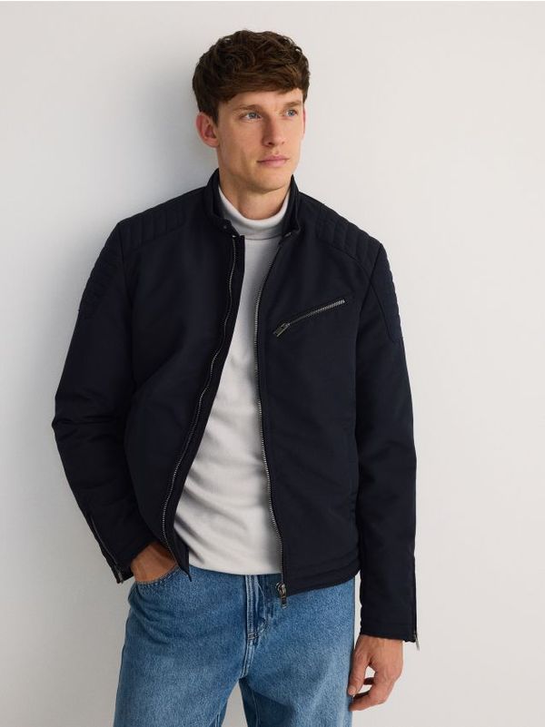 Reserved Reserved - Motoristička jakna s uspravnim ovratnikom - mornarsko plava