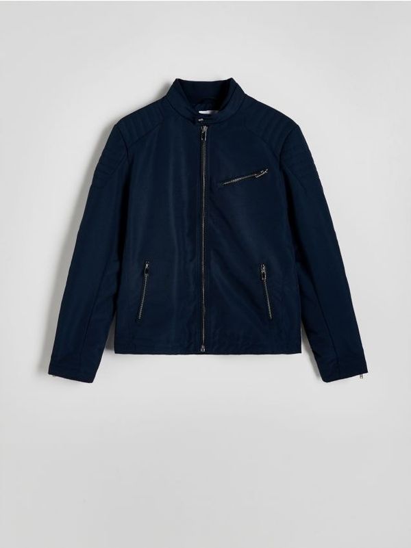 Reserved Reserved - Motoristička jakna s uspravnim ovratnikom - mornarsko plava