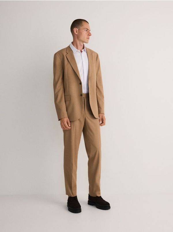 Reserved Reserved - Nabrane hlače od odijela - bež