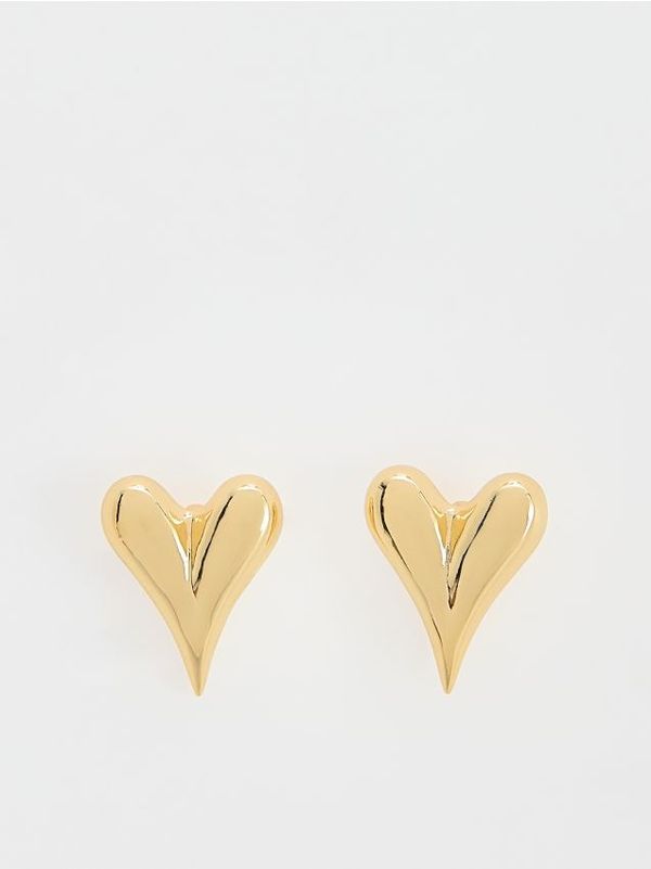 Reserved Reserved - Naušnice s motivom srca - zlatan