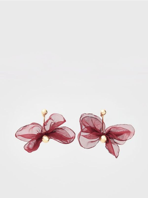 Reserved Reserved - Naušnice u obliku biljaka - boja mahagonija