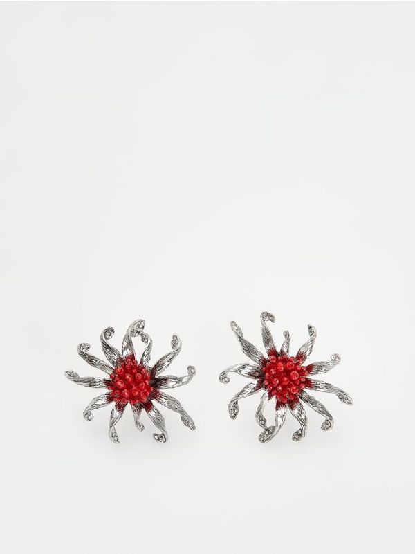 Reserved Reserved - Naušnice u obliku cvijeća - srebrna