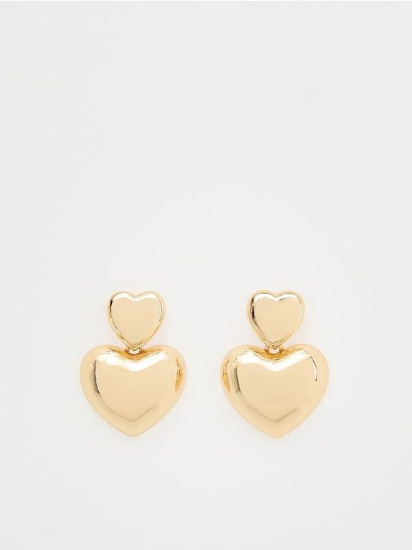 Reserved Reserved - Naušnice u obliku srca - zlatan
