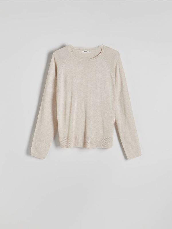 Reserved Reserved - Običan džemper s visokim udjelom viskoze - bež
