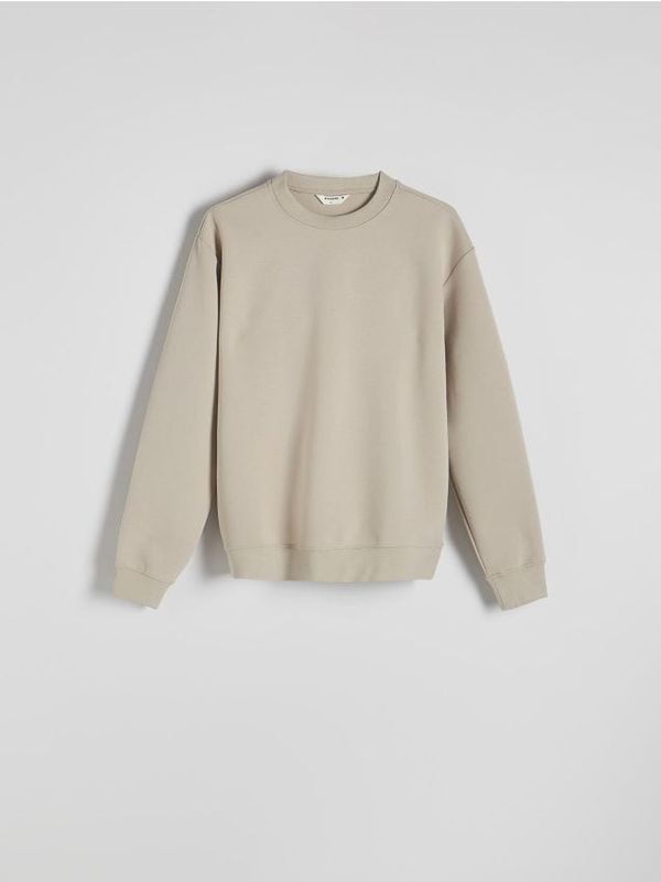 Reserved Reserved - Običan gornji dio trenirke s visokim udjelom pamuka - bež