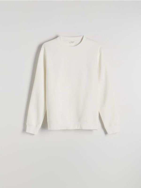 Reserved Reserved - Običan gornji dio trenirke s visokim udjelom pamuka - krem