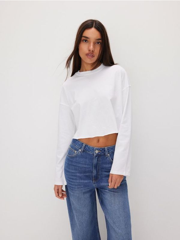 Reserved Reserved - Obična majica dugih rukava s našivkom - bijela