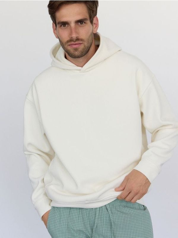 Reserved Reserved - Obična majica s kapuljačom - krem