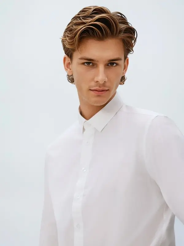 Reserved Reserved - Obična slim fit košulja - bijela