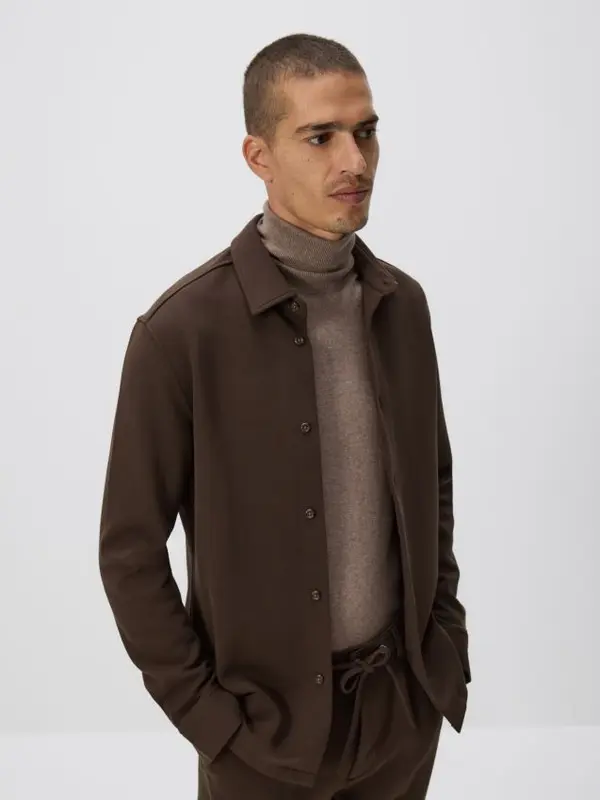Reserved Reserved - Obična slim fit košulja - smeđi