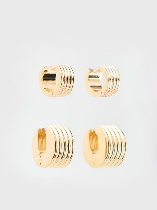 Reserved Reserved - Okrugle viseće naušnice 2 pack - zlatan