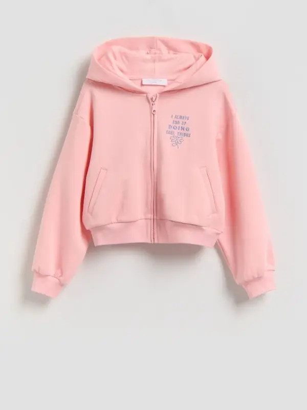 Reserved Reserved - Opuštena hoodie majica - boja breskve