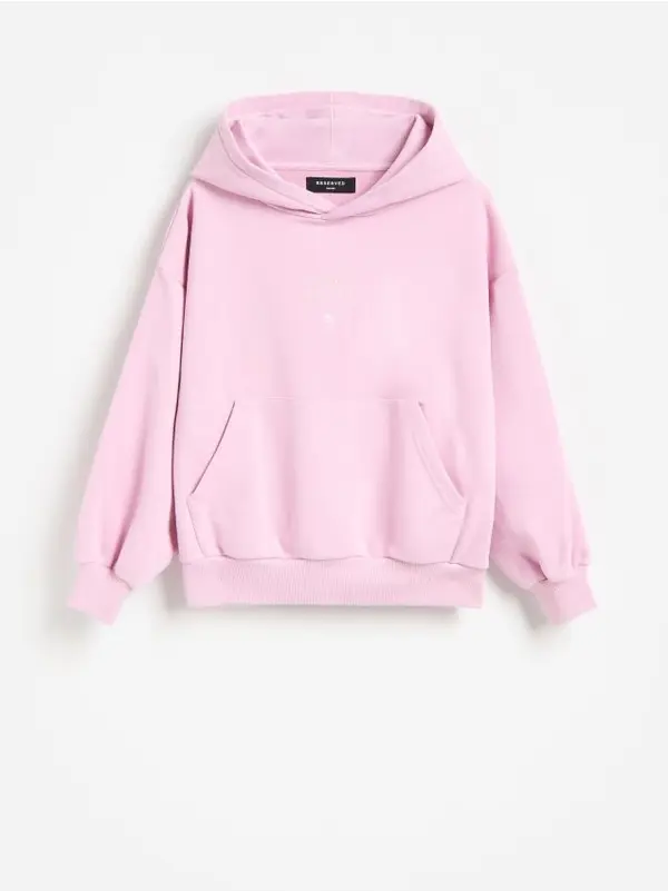 Reserved Reserved - Opuštena hoodie majica - boja orhideje