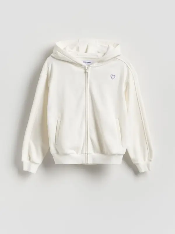 Reserved Reserved - Opuštena hoodie majica - krem