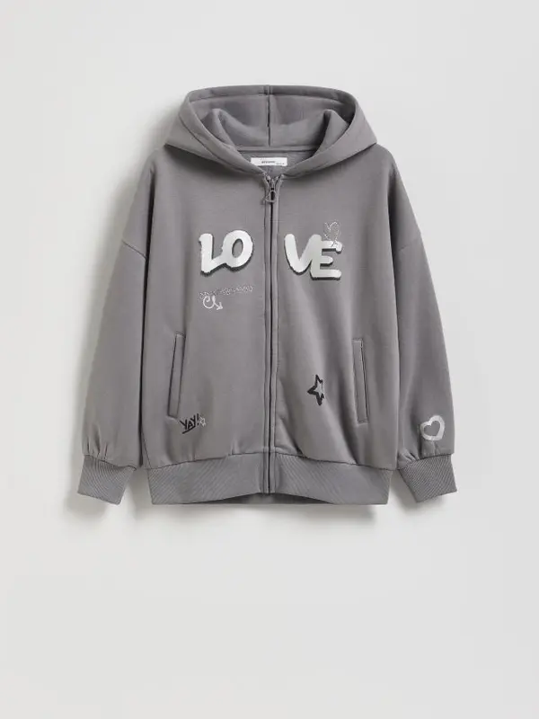 Reserved Reserved - Opuštena hoodie majica - tamnosivo