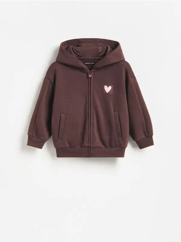 Reserved Reserved - Opuštena hoodie majica - tamnosmeđe