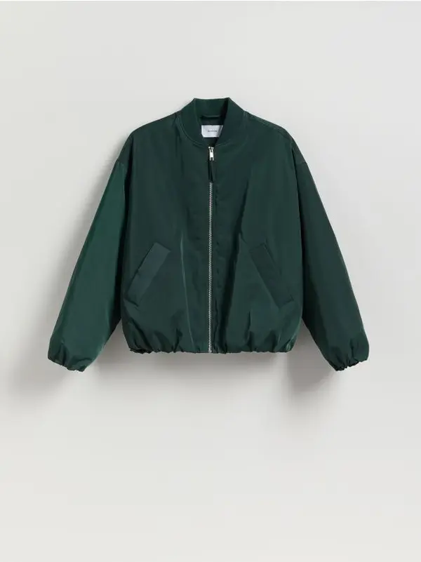 Reserved Reserved - Oversize bomber jakna - plavozeleno