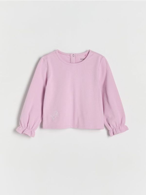 Reserved Reserved - Pamučna bluza s vezom - ružičasta