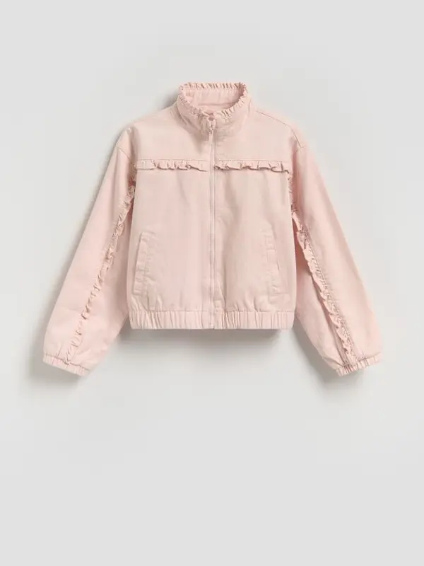 Reserved Reserved - Pamučna bomber jakna - pastelnoružičasto