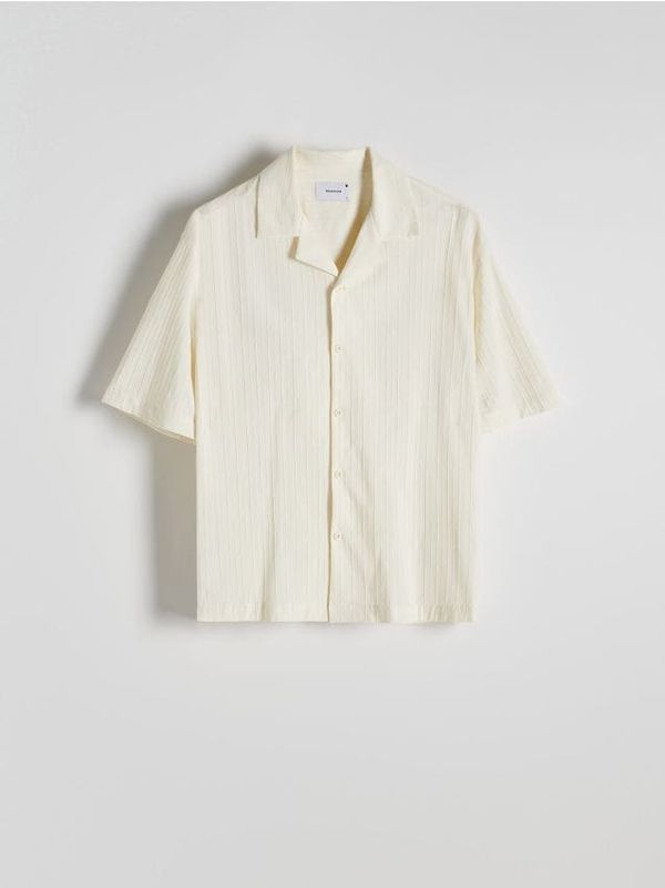 Reserved Reserved - Pamučna comfort fit košulja - krem