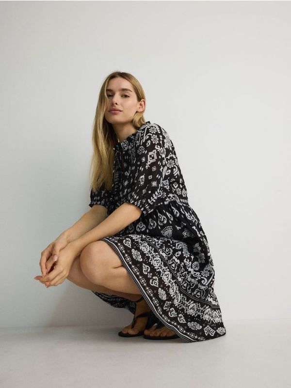 Reserved Reserved - Pamučna haljina - bijela