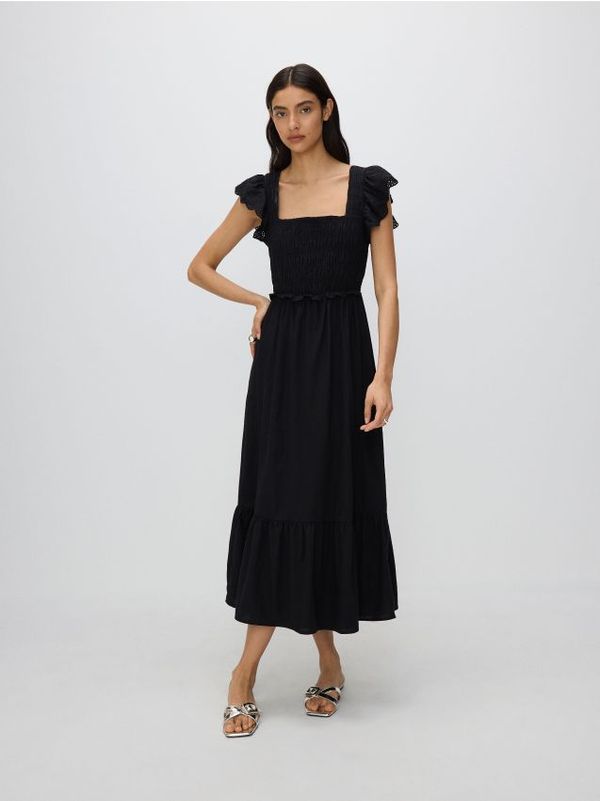 Reserved Reserved - Pamučna haljina - crno