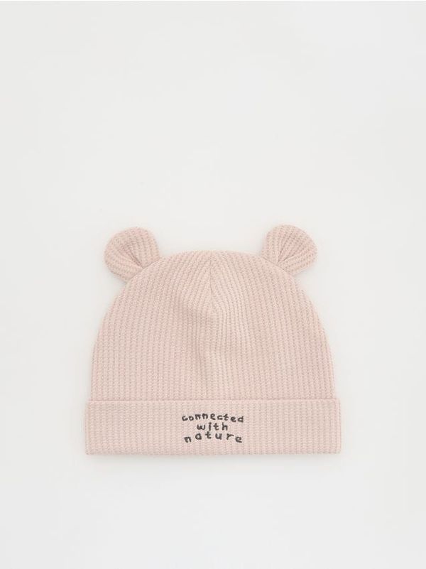 Reserved Reserved - Pamučna kapa s ušima - krem