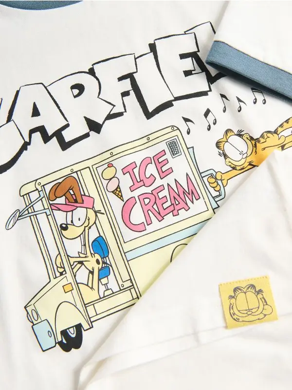Reserved Reserved - Pamučna majica Garfield - krem