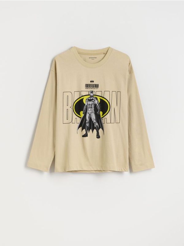 Reserved Reserved - Pamučna majica kratkih rukava Batman - bež