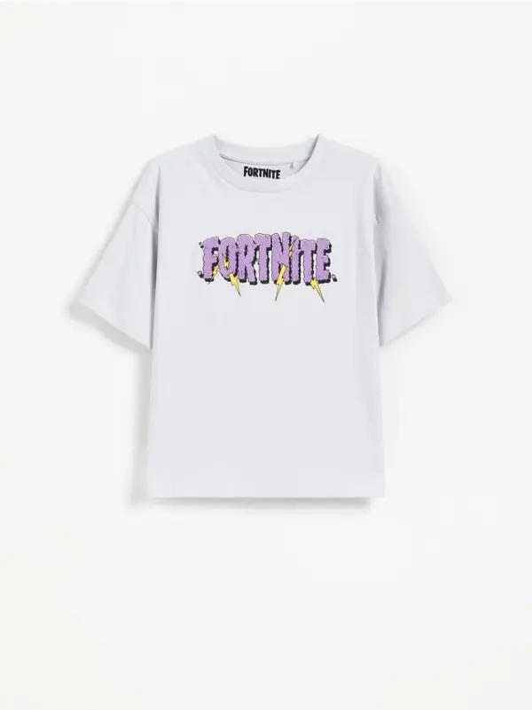 Reserved Reserved - Pamučna majica kratkih rukava Fortnite - bljedoplavo