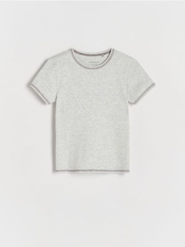 Reserved Reserved - Pamučna majica kratkih rukava - light grey